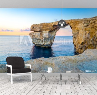 Picture of Beautiful View of Azure Window Gozo Malta using for Nature Horizontal Wallpaper Free Space for Text